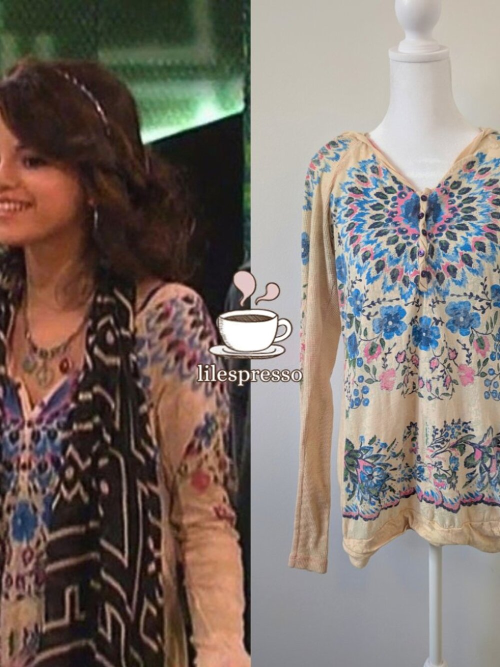 RARE free people winter garden hooded burnout henley ASO alex russo wowp (M)
